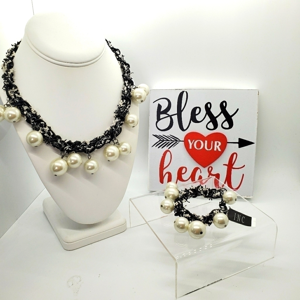 Inc new pearls set necklace‎ and bracelet Macy’s